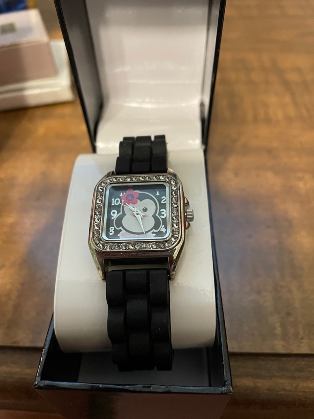 Cute Penguin Dial Watch with Black Silicone Band